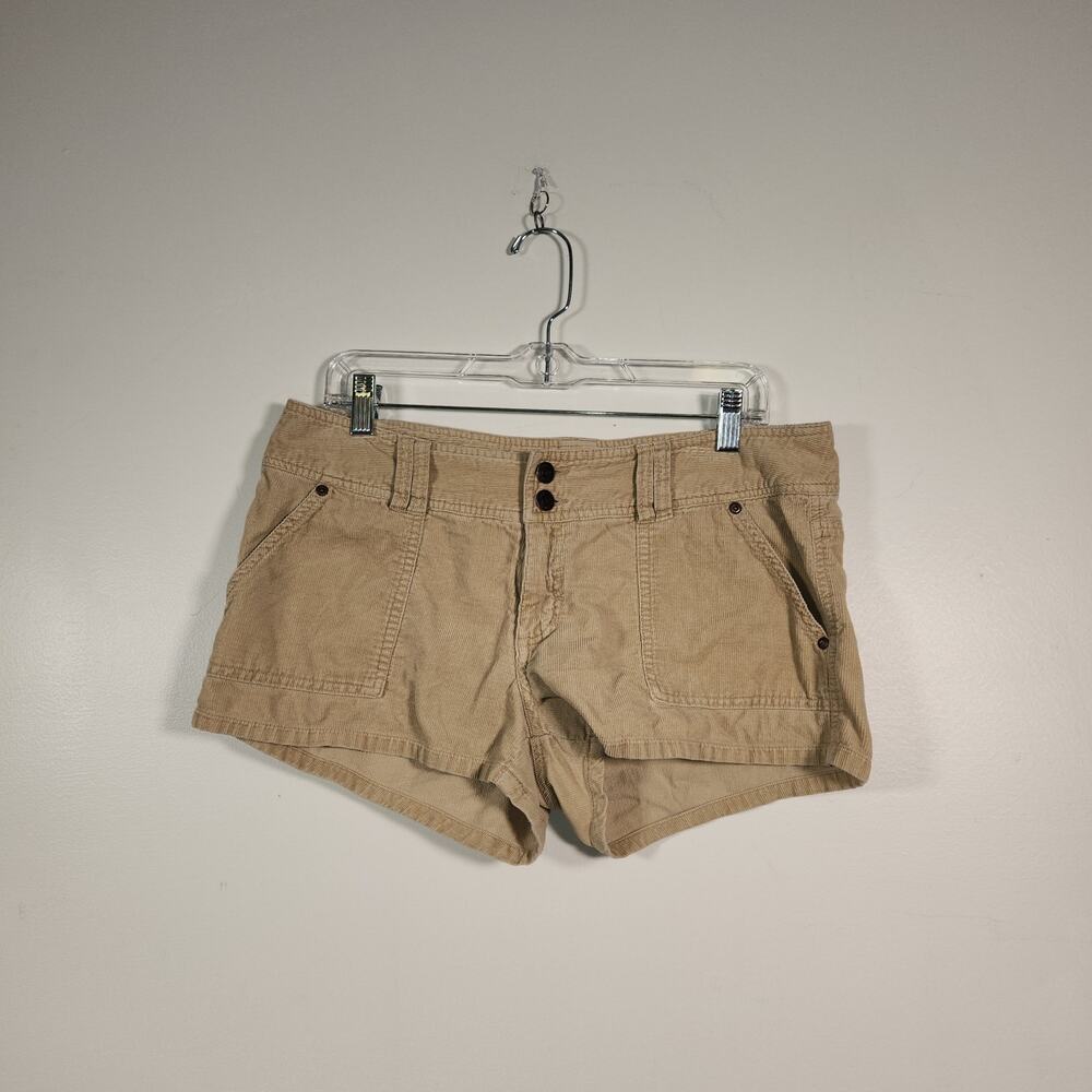 AEROPOSTALE Y2K Vtg Corduroy Micro Shorts Junior 11/12 Tan Pocket Retro Inspired